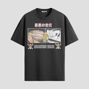 Playera urbana de anime y gaming ExtraLife MX, corte Standard Fit unisex ligero y transpirable en color Deep Black y Pure White, ropa de uso diario para gym y casual.