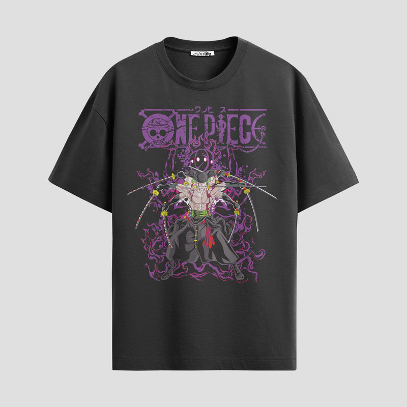 Playera urbana de anime y gaming ExtraLife MX, corte Standard Fit unisex ligero y transpirable en color Deep Black y Pure White, ropa de uso diario para gym y casual.