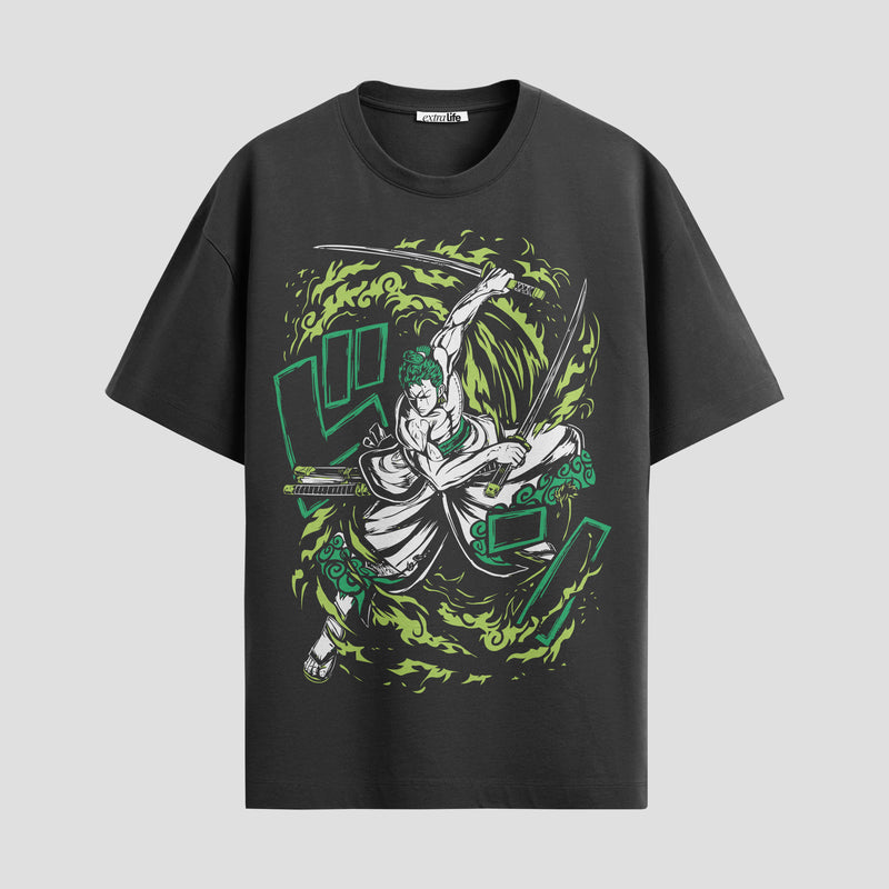 Playera urbana de anime y gaming ExtraLife MX, corte Standard Fit unisex ligero y transpirable en color Deep Black y Pure White, ropa de uso diario para gym y casual.