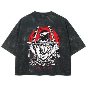 Playera streetwear premium de anime y gaming ExtraLife MX, corte boxy deluxe mineral wash heavyweight en color Acid Wash, moda urbana mexicana de culto.