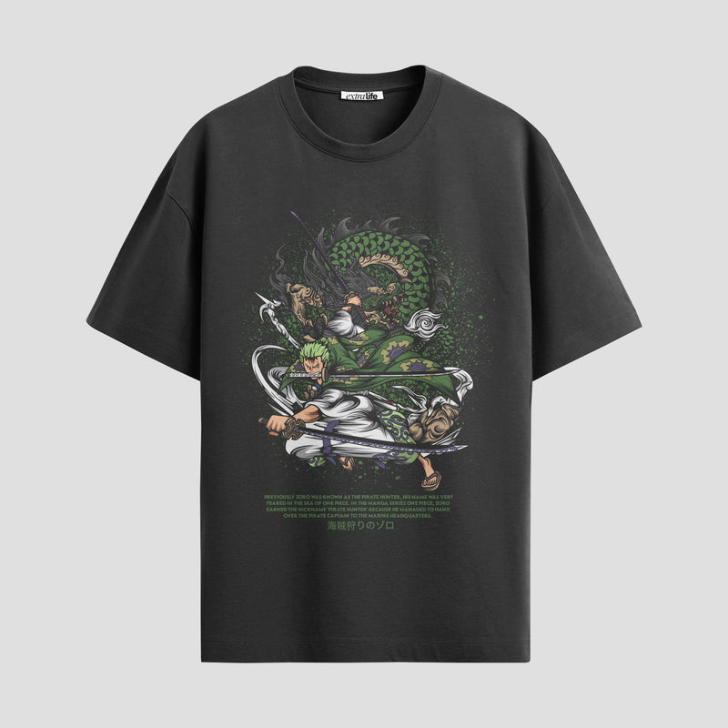 Playera urbana de anime y gaming ExtraLife MX, corte Standard Fit unisex ligero y transpirable en color Deep Black y Pure White, ropa de uso diario para gym y casual.