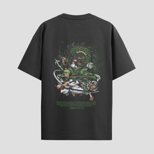 Playera urbana de anime y gaming ExtraLife MX, corte Standard Fit unisex ligero y transpirable en color Deep Black y Pure White, ropa de uso diario para gym y casual.