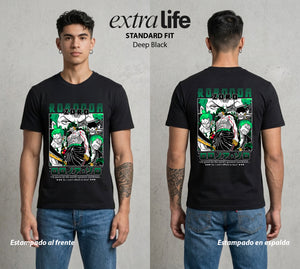 Mar de los Piratas | Espada sin Derrota #03389 - Playera Standard Fit | Deep Black - Foto en modelo