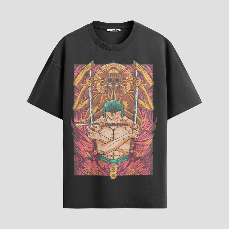 Playera urbana de anime y gaming ExtraLife MX, corte Standard Fit unisex ligero y transpirable en color Deep Black y Pure White, ropa de uso diario para gym y casual.