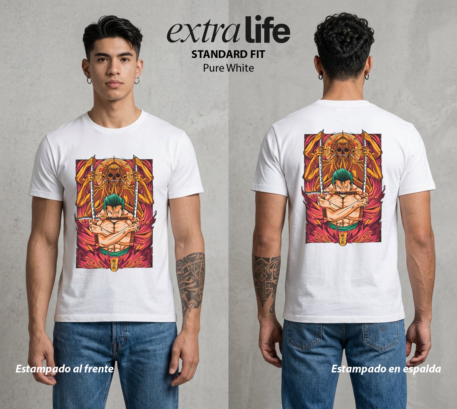 Mar de los Piratas | Acero y Voluntad #03394 - Playera Standard Fit | Pure White - Foto en modelo