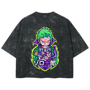 Playera streetwear premium de anime y gaming ExtraLife MX, corte boxy deluxe mineral wash heavyweight en color Acid Wash, moda urbana mexicana de culto.