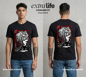 El Heroe del Un Golpe | El Ciborg del Bien #03407 - Playera Standard Fit | Deep Black - Foto en modelo