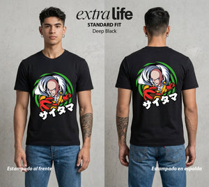 El Heroe del Un Golpe | El Poder Maximo #03413 - Playera Standard Fit | Deep Black - Foto en modelo