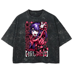 Playera streetwear premium de anime y gaming ExtraLife MX, corte boxy deluxe mineral wash heavyweight en color Acid Wash, moda urbana mexicana de culto.