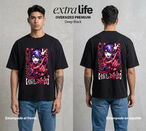La Industria del Idolo | El Ídolo del Bien #03423 - Playera Oversized Premium | Deep Black - Foto en modelo