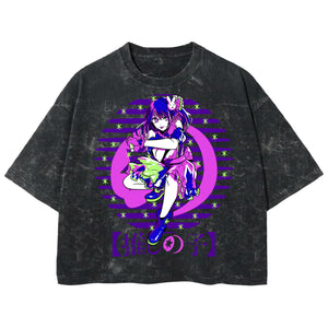 Playera streetwear premium de anime y gaming ExtraLife MX, corte boxy deluxe mineral wash heavyweight en color Acid Wash, moda urbana mexicana de culto.