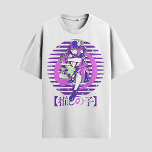Playera urbana de anime y gaming ExtraLife MX, corte Standard Fit unisex ligero y transpirable en color Deep Black y Pure White, ropa de uso diario para gym y casual.