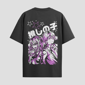 Playera urbana de anime y gaming ExtraLife MX, corte Standard Fit unisex ligero y transpirable en color Deep Black y Pure White, ropa de uso diario para gym y casual.