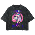 Playera streetwear premium de anime y gaming ExtraLife MX, corte boxy deluxe mineral wash heavyweight en color Acid Wash, moda urbana mexicana de culto.