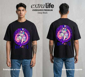La Industria del Idolo | La Mascara del Ídolo #03427 - Playera Oversized Premium | Deep Black - Foto en modelo