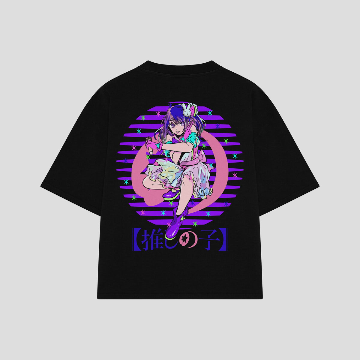 Playera streetwear premium de anime y gaming ExtraLife MX, corte oversized drop shoulder ligero y fresco en color Deep Black y Off-White, moda urbana mexicana de culto.