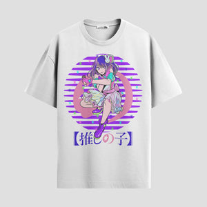 Playera urbana de anime y gaming ExtraLife MX, corte Standard Fit unisex ligero y transpirable en color Deep Black y Pure White, ropa de uso diario para gym y casual.