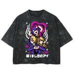 Playera streetwear premium de anime y gaming ExtraLife MX, corte boxy deluxe mineral wash heavyweight en color Acid Wash, moda urbana mexicana de culto.