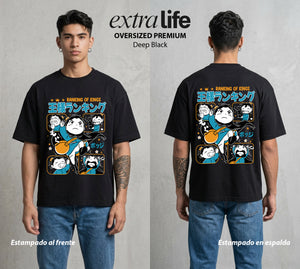 El Pequeno Gran Rey | El Pequeno Rey #03431 - Playera Oversized Premium | Deep Black - Foto en modelo