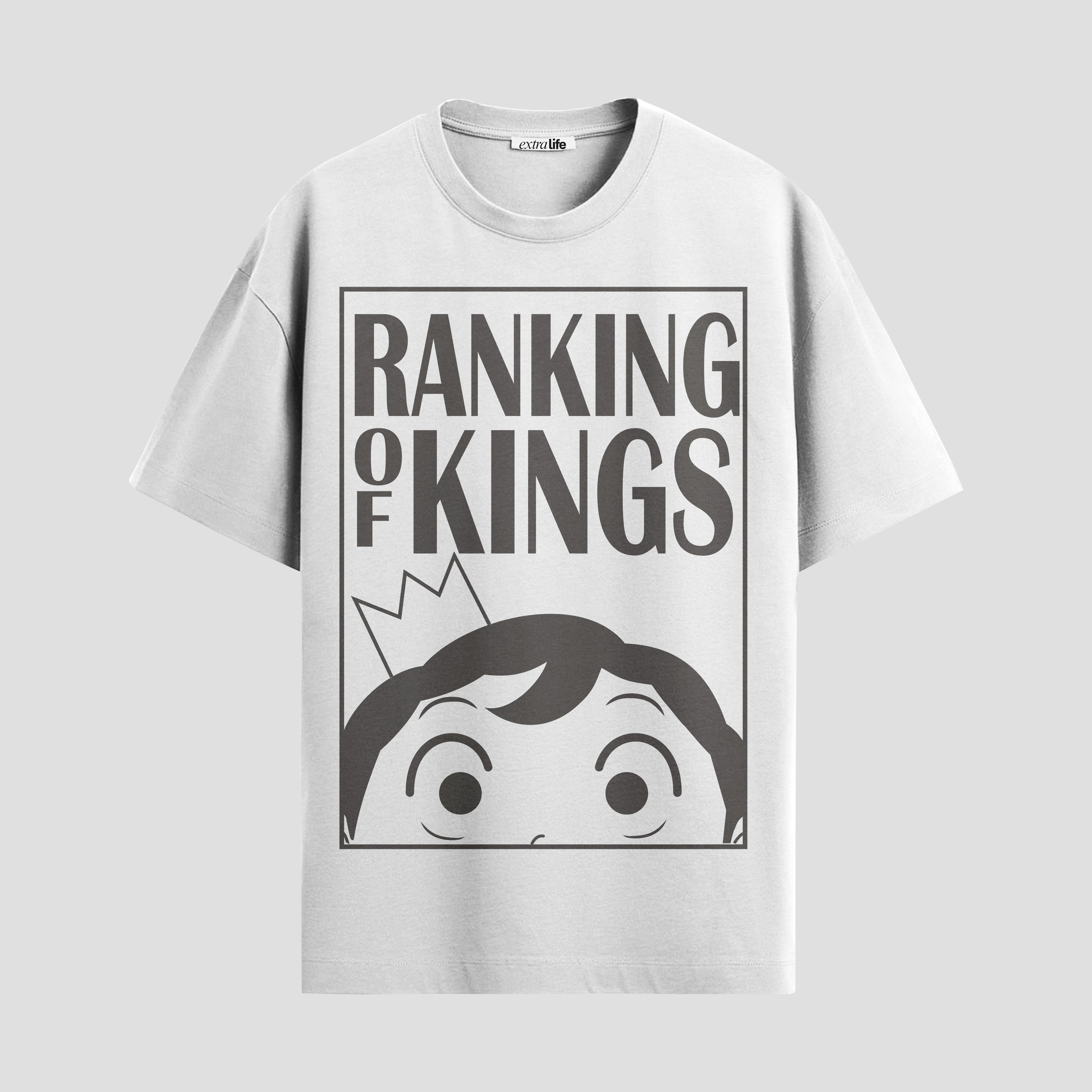 Playera urbana de anime y gaming ExtraLife MX, corte Standard Fit unisex ligero y transpirable en color Deep Black y Pure White, ropa de uso diario para gym y casual.