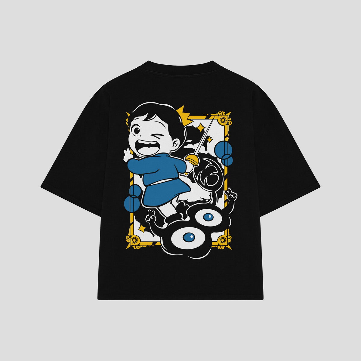 Playera streetwear premium de anime y gaming ExtraLife MX, corte oversized drop shoulder ligero y fresco en color Deep Black y Off-White, moda urbana mexicana de culto.