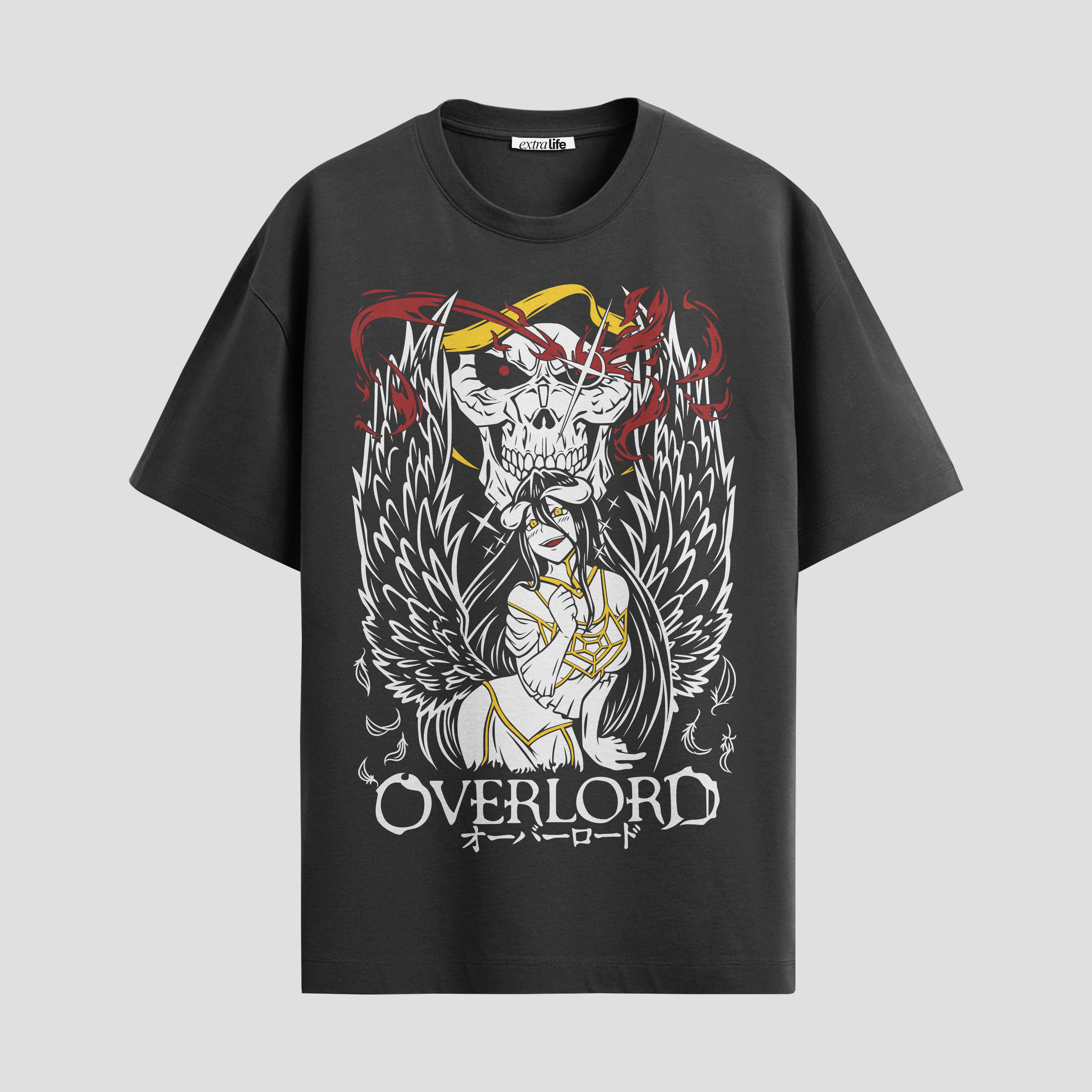 Playera urbana de anime y gaming ExtraLife MX, corte Standard Fit unisex ligero y transpirable en color Deep Black y Pure White, ropa de uso diario para gym y casual.