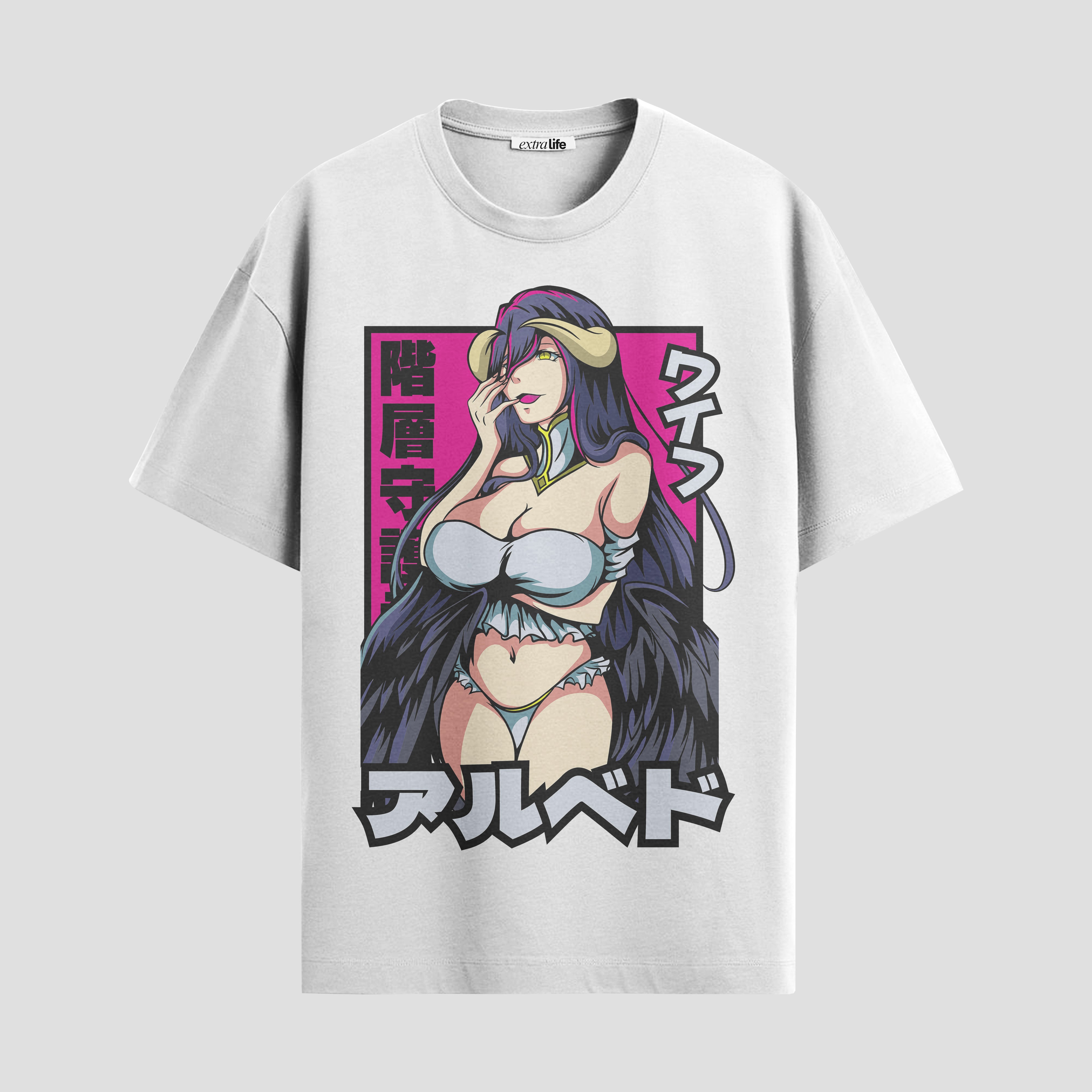 Playera urbana de anime y gaming ExtraLife MX, corte Standard Fit unisex ligero y transpirable en color Deep Black y Pure White, ropa de uso diario para gym y casual.