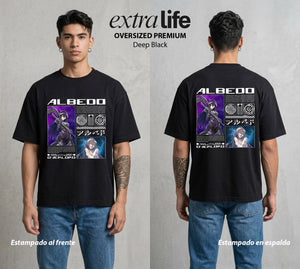 El Senor de las Mazmorras | El Amor del Abismo #03441 - Playera Oversized Premium | Deep Black - Foto en modelo