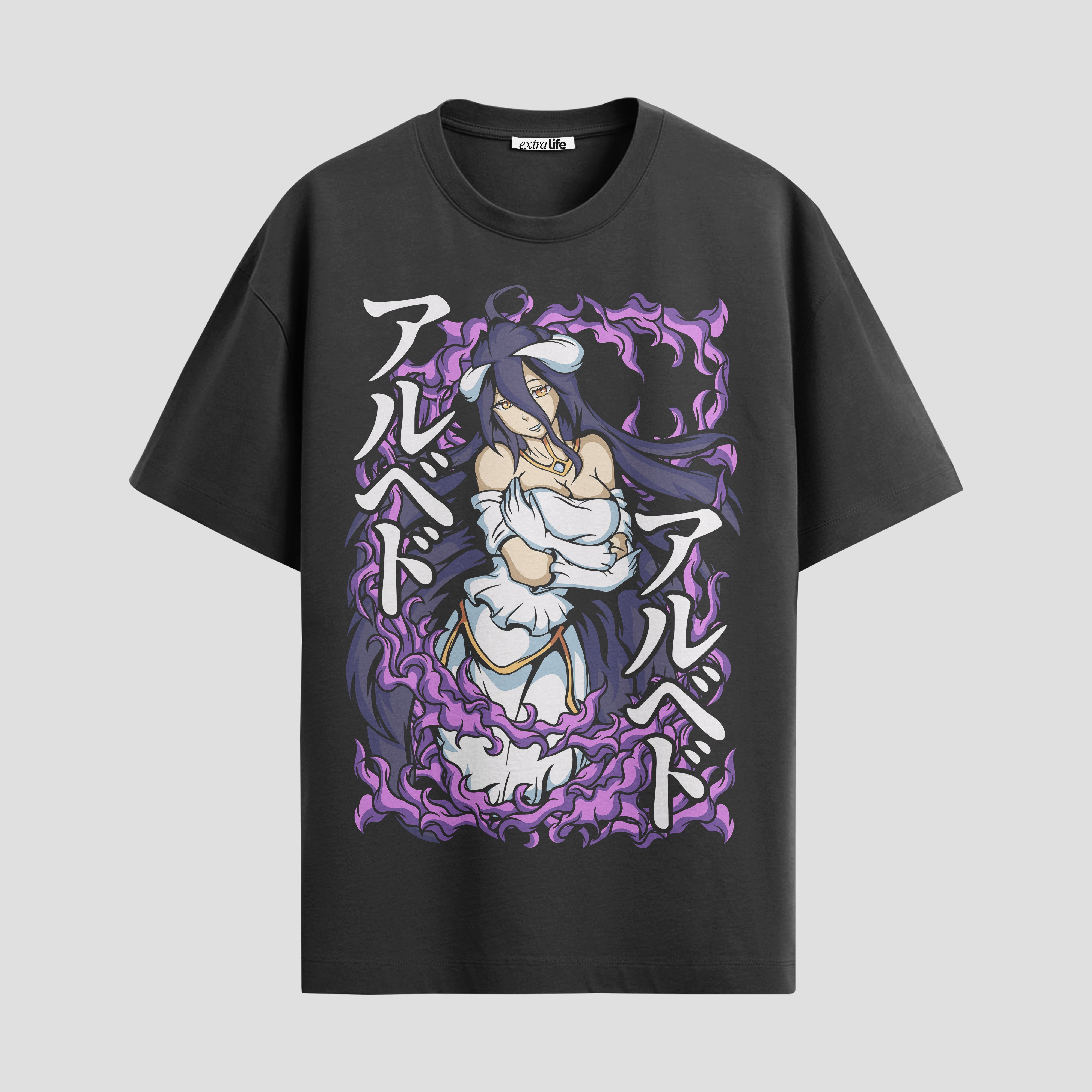 Playera urbana de anime y gaming ExtraLife MX, corte Standard Fit unisex ligero y transpirable en color Deep Black y Pure White, ropa de uso diario para gym y casual.