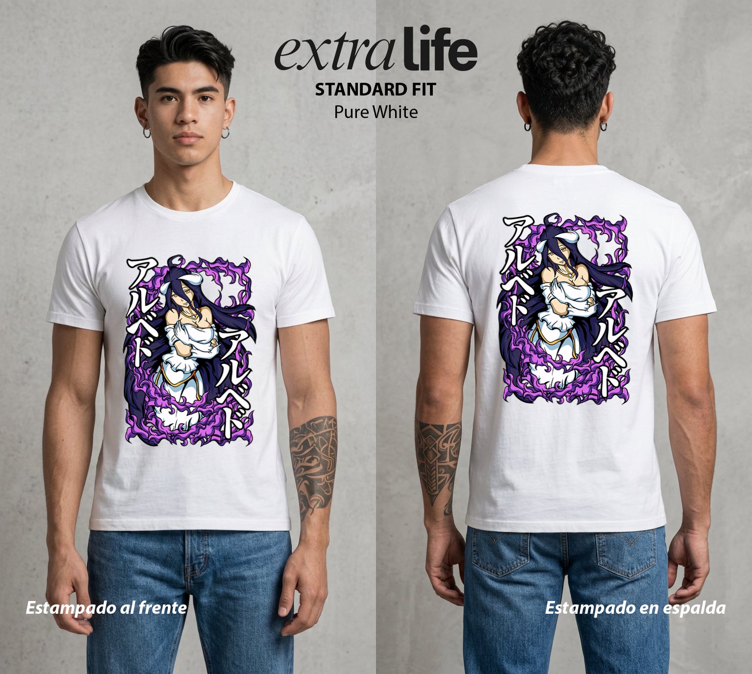 El Senor de las Mazmorras | La Devotion del Oscuro #03443 - Playera Standard Fit | Pure White - Foto en modelo