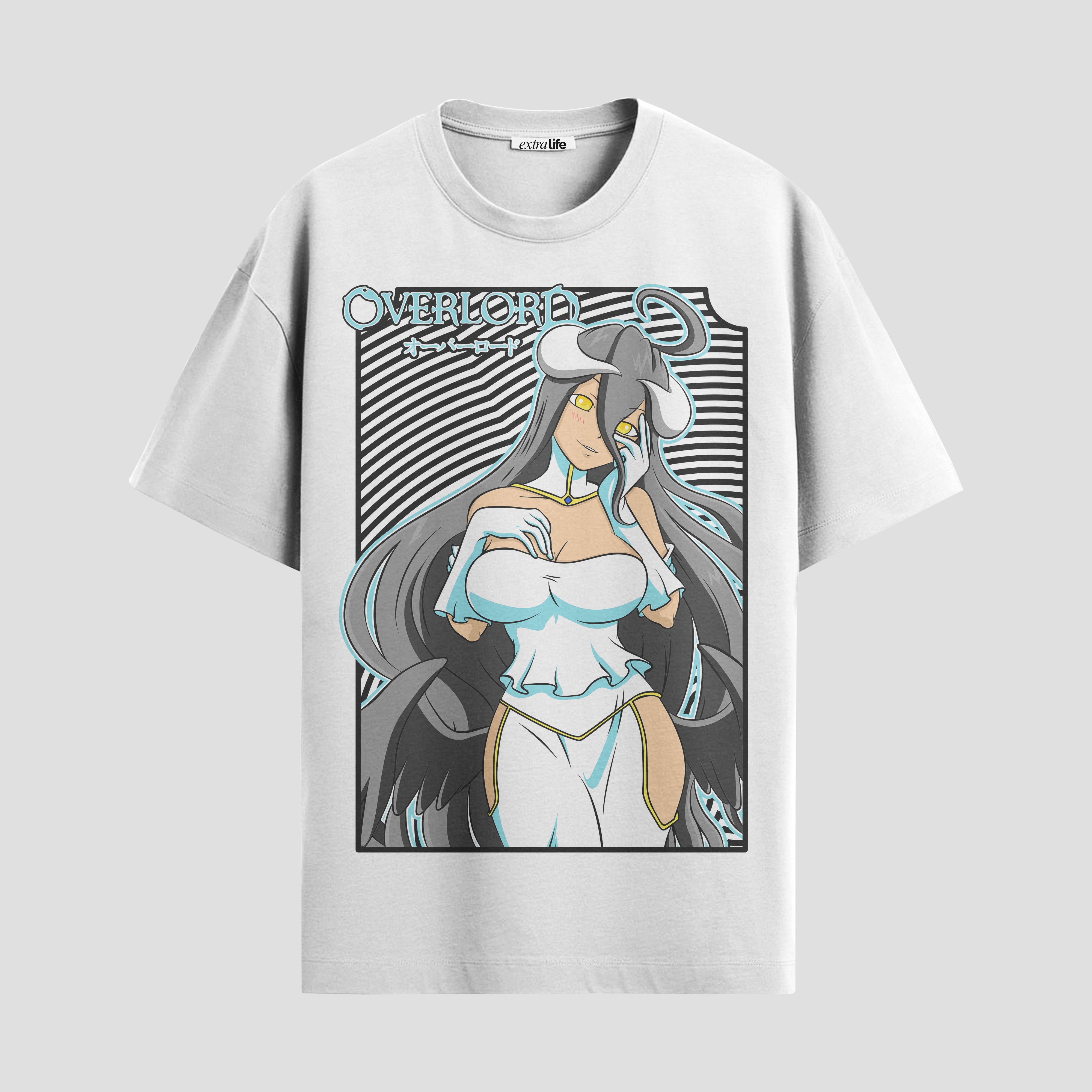 Playera urbana de anime y gaming ExtraLife MX, corte Standard Fit unisex ligero y transpirable en color Deep Black y Pure White, ropa de uso diario para gym y casual.