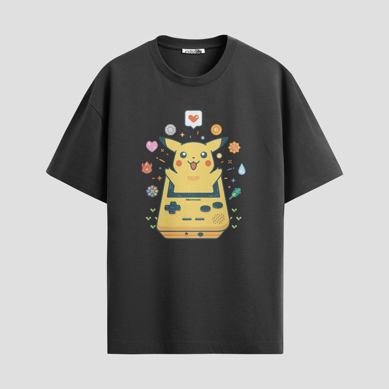 Playera urbana de anime y gaming ExtraLife MX, corte Standard Fit unisex ligero y transpirable en color Deep Black y Pure White, ropa de uso diario para gym y casual.