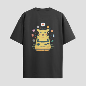 Playera urbana de anime y gaming ExtraLife MX, corte Standard Fit unisex ligero y transpirable en color Deep Black y Pure White, ropa de uso diario para gym y casual.