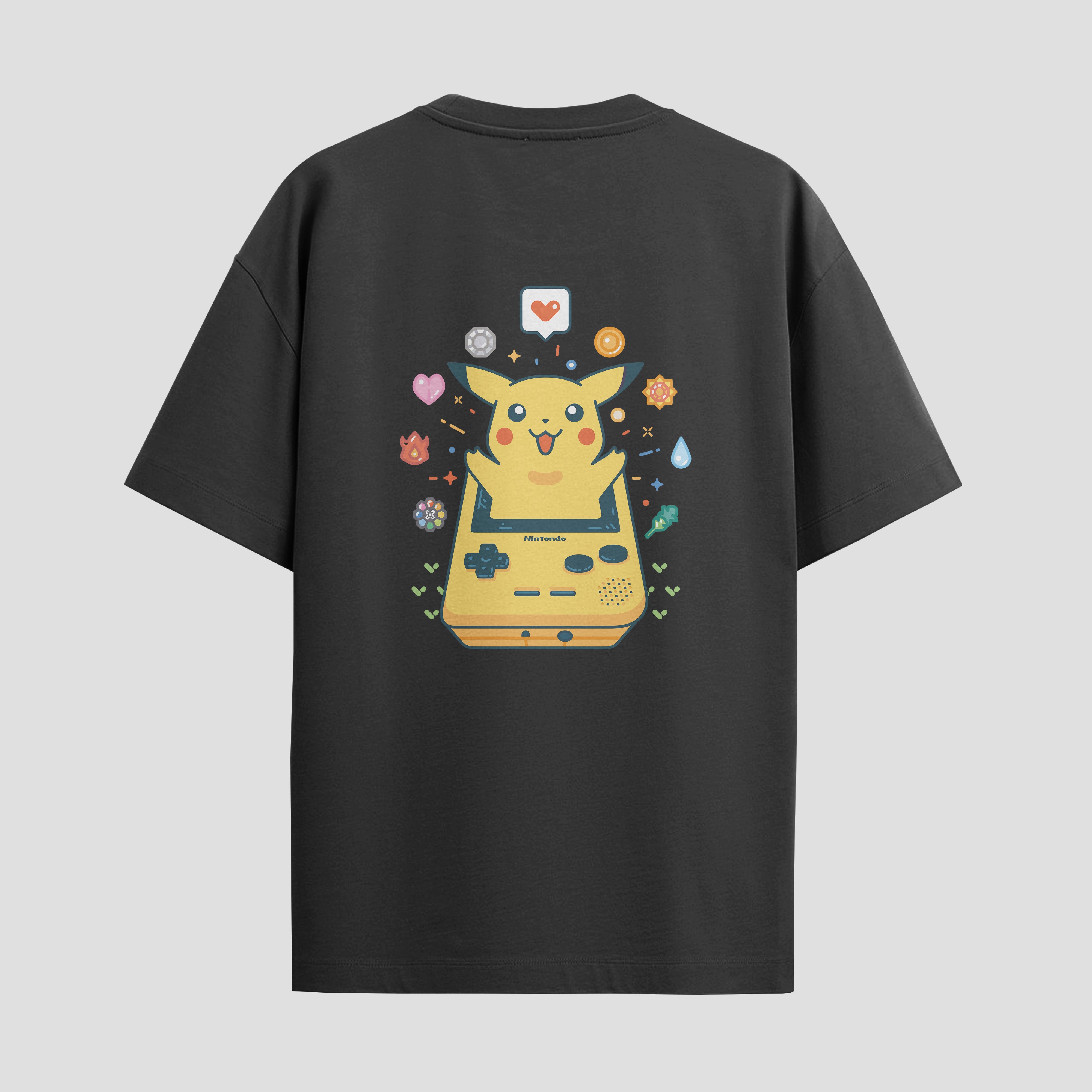 Playera urbana de anime y gaming ExtraLife MX, corte Standard Fit unisex ligero y transpirable en color Deep Black y Pure White, ropa de uso diario para gym y casual.