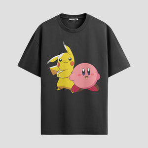 Playera urbana de anime y gaming ExtraLife MX, corte Standard Fit unisex ligero y transpirable en color Deep Black y Pure White, ropa de uso diario para gym y casual.