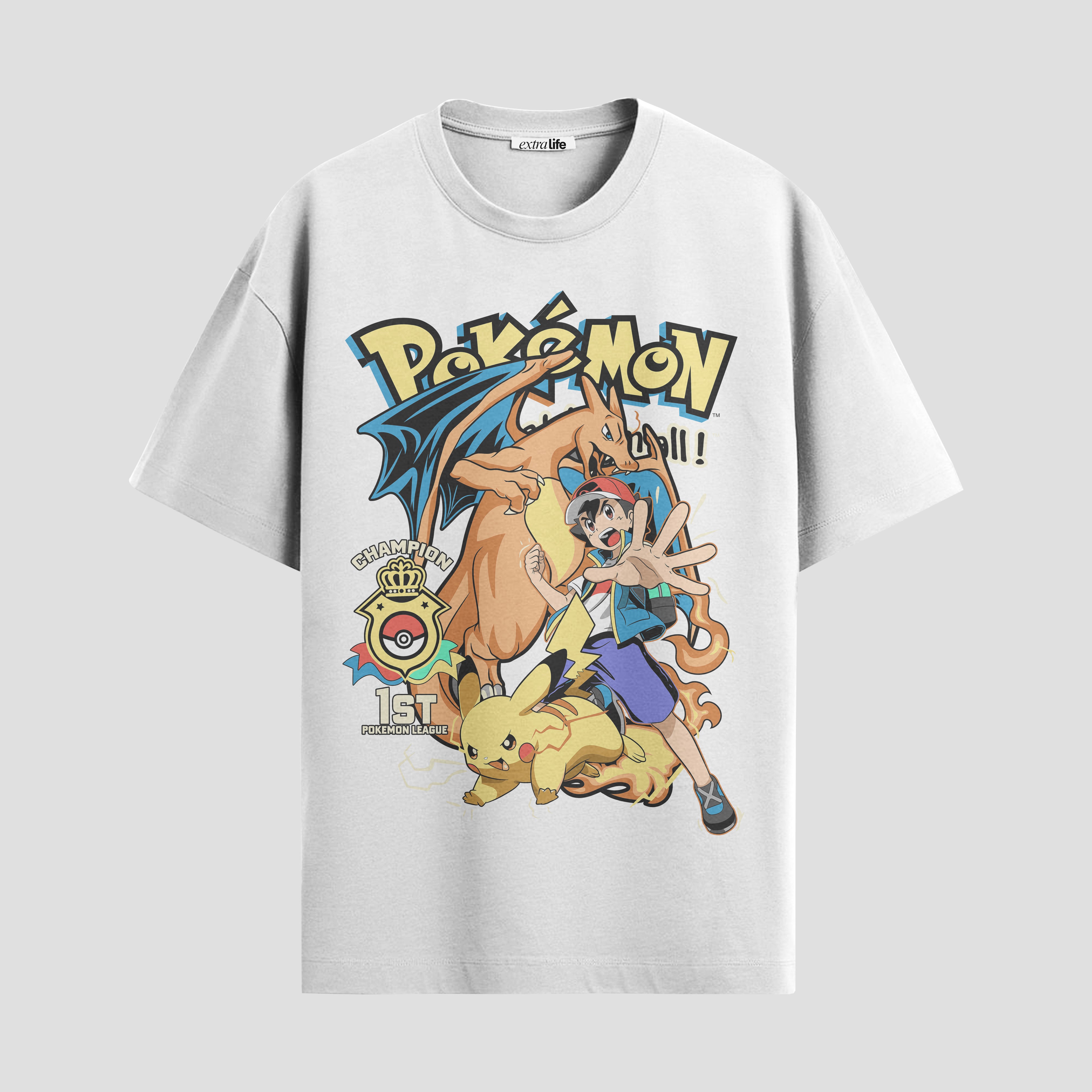 Playera urbana de anime y gaming ExtraLife MX, corte Standard Fit unisex ligero y transpirable en color Deep Black y Pure White, ropa de uso diario para gym y casual.