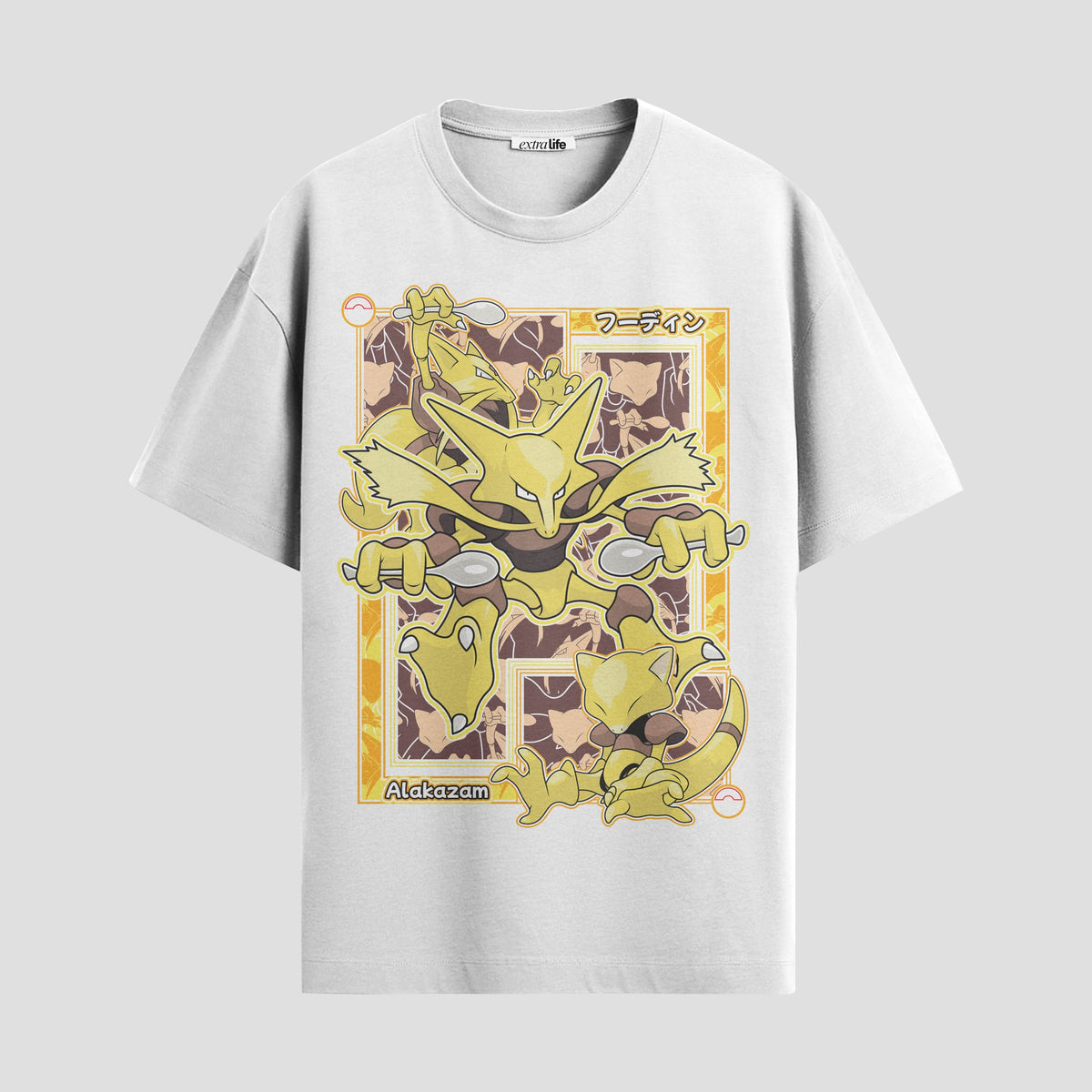 Playera urbana de anime y gaming ExtraLife MX, corte Classic Premium unisex ligero y transpirable en color Deep Black y Pure White, ropa de uso diario para gym y casual.