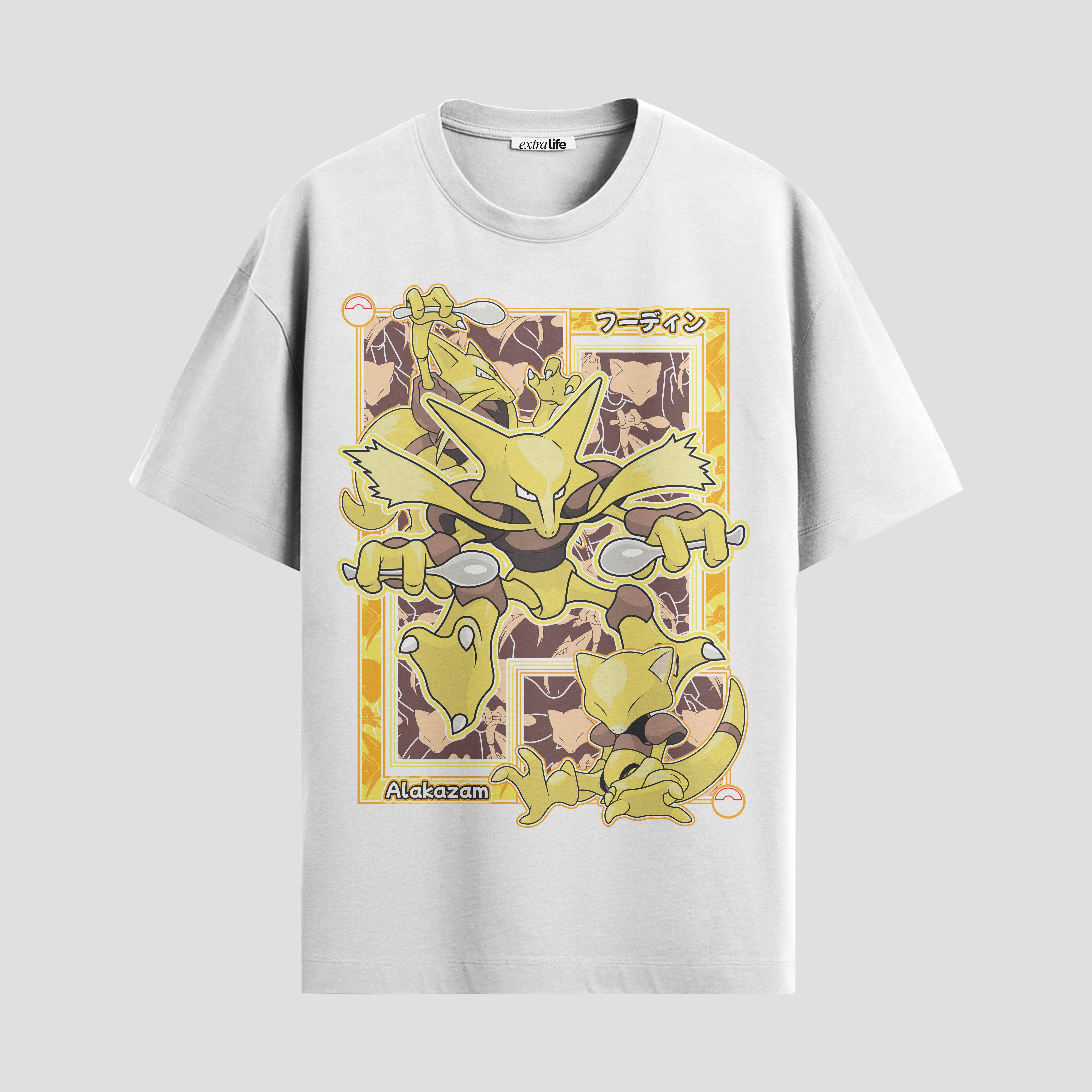 Playera urbana de anime y gaming ExtraLife MX, corte Standard Fit unisex ligero y transpirable en color Deep Black y Pure White, ropa de uso diario para gym y casual.