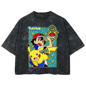 Playera streetwear premium de anime y gaming ExtraLife MX, corte boxy deluxe mineral wash heavyweight en color Acid Wash, moda urbana mexicana de culto.