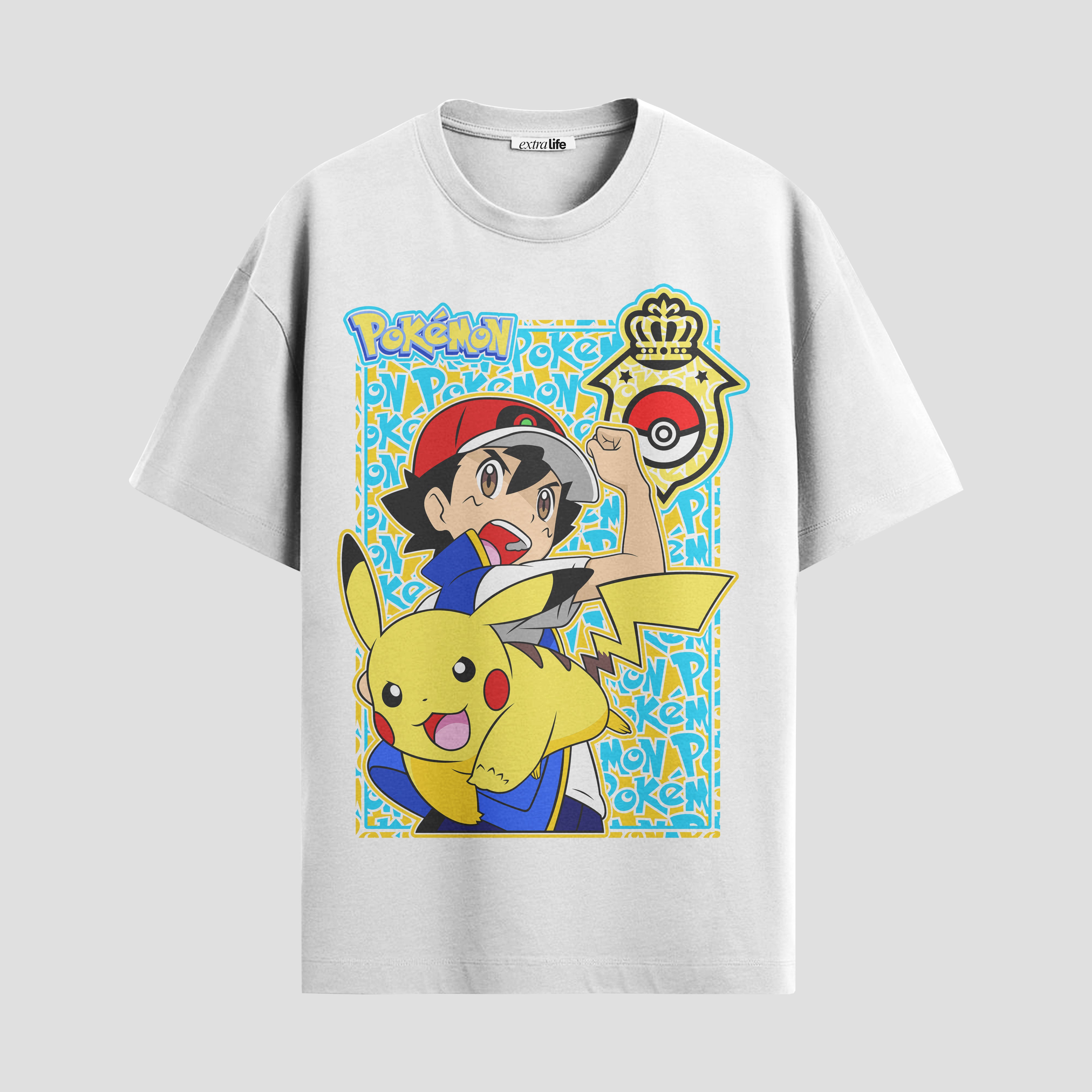 Playera urbana de anime y gaming ExtraLife MX, corte Standard Fit unisex ligero y transpirable en color Deep Black y Pure White, ropa de uso diario para gym y casual.