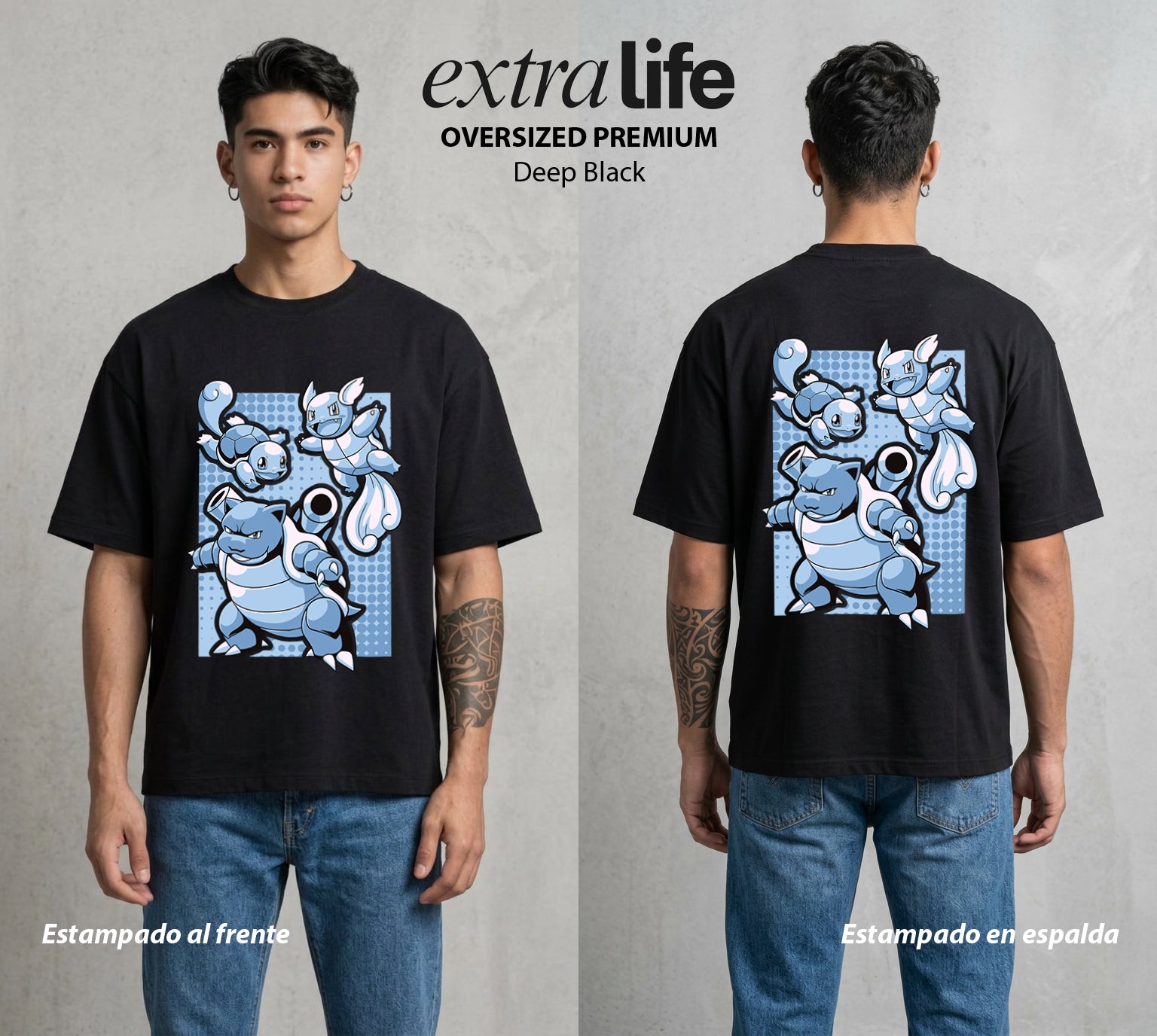El Mundo Entrenador | Del Agua al Canon Evolucion #03460 - Playera Oversized Premium | Deep Black - Foto en modelo
