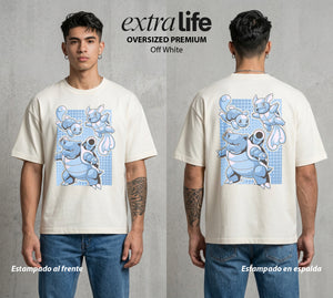 El Mundo Entrenador | Del Agua al Canon Evolucion #03460 - Playera Oversized Premium | Off White - Foto en modelo