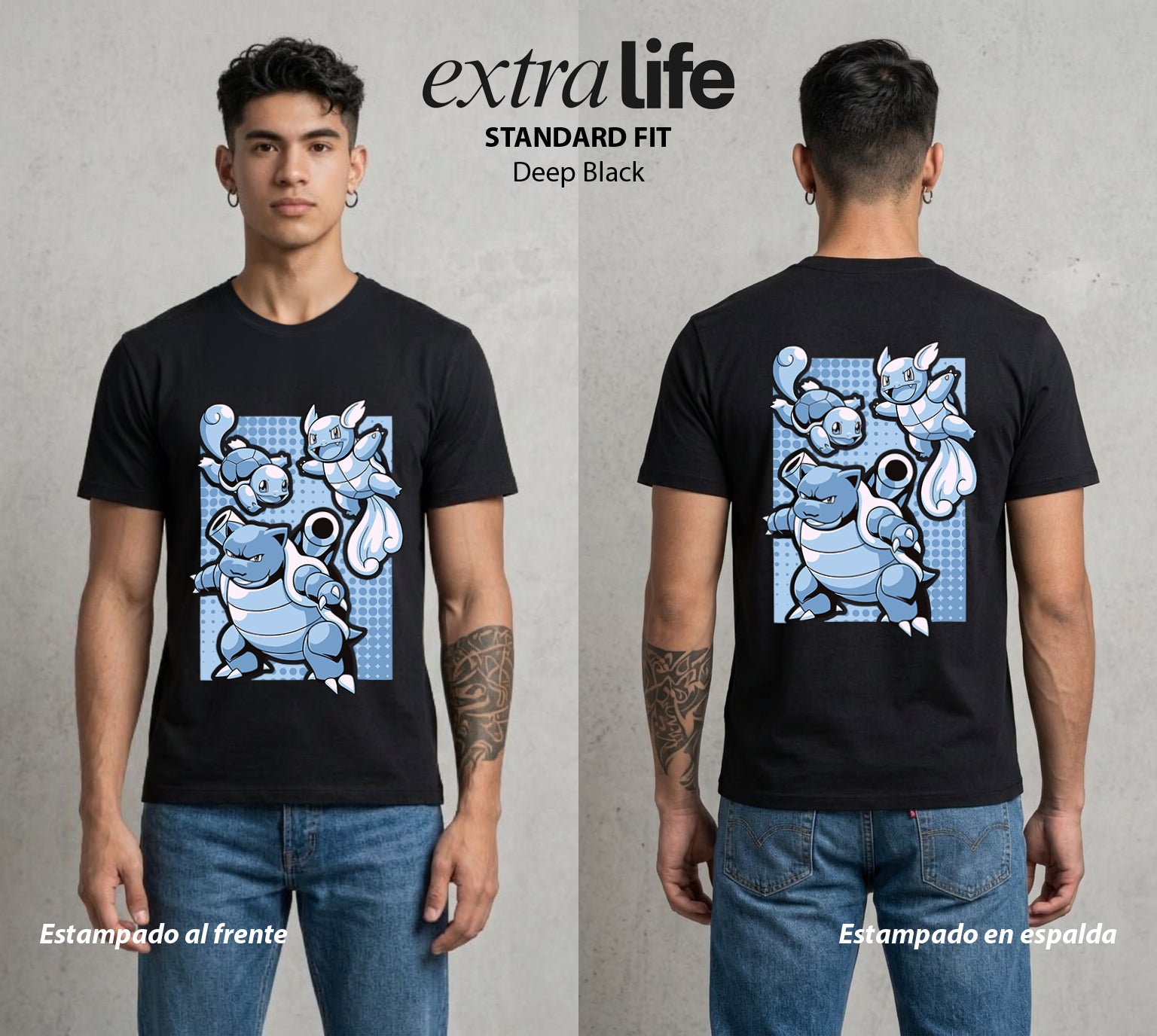 El Mundo Entrenador | Del Agua al Canon Evolucion #03460 - Playera Standard Fit | Deep Black - Foto en modelo