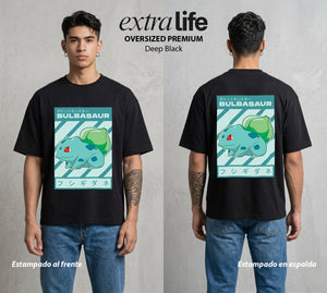 El Mundo Entrenador | La Flor del Inicio #03462 - Playera Oversized Premium | Deep Black - Foto en modelo