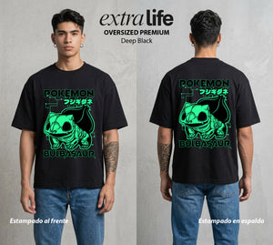 El Mundo Entrenador | Los Huesos de Bulba Rayos X #03465 - Playera Oversized Premium | Deep Black - Foto en modelo
