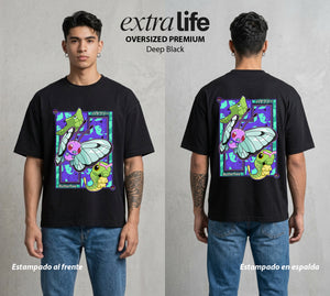 El Mundo Entrenador | La Mariposa del Bien #03467 - Playera Oversized Premium | Deep Black - Foto en modelo