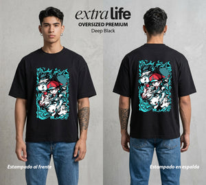 El Mundo Entrenador | Los Compañeros del Bien #03468 - Playera Oversized Premium | Deep Black - Foto en modelo