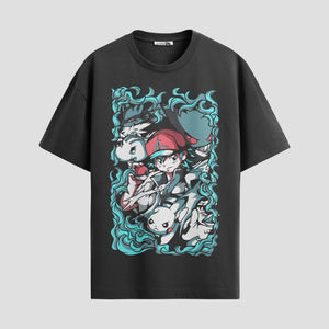 Playera urbana de anime y gaming ExtraLife MX, corte Standard Fit unisex ligero y transpirable en color Deep Black y Pure White, ropa de uso diario para gym y casual.