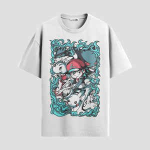 Playera urbana de anime y gaming ExtraLife MX, corte Standard Fit unisex ligero y transpirable en color Deep Black y Pure White, ropa de uso diario para gym y casual.