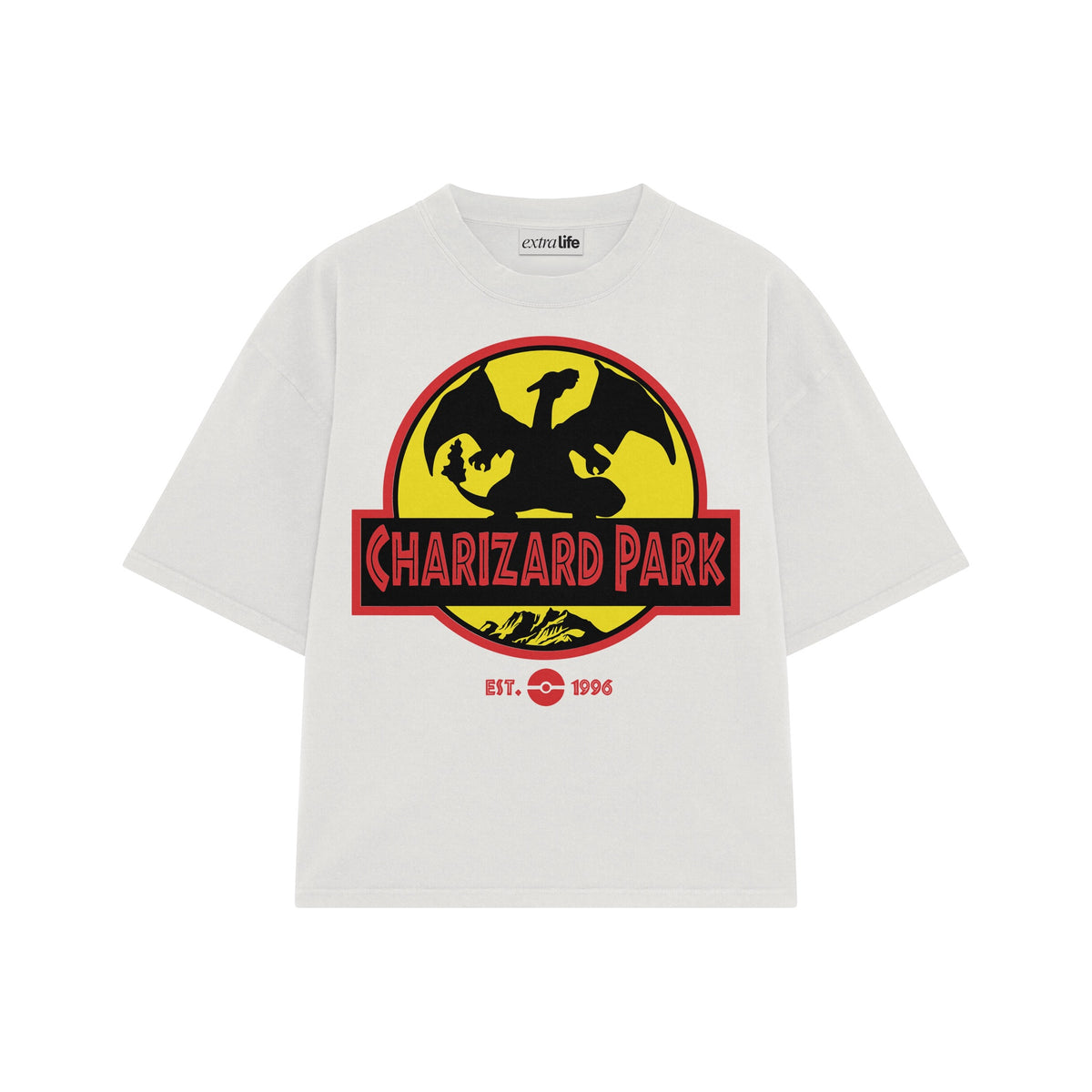 Playera streetwear premium de anime y gaming ExtraLife MX, corte oversized drop shoulder ligero y fresco en color Deep Black y Off-White, moda urbana mexicana de culto.